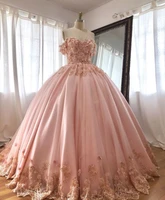 princess pink lace quinceanera dresses for 16 year sexy sweetheart off the shoulder bodice corset back lady debut dress