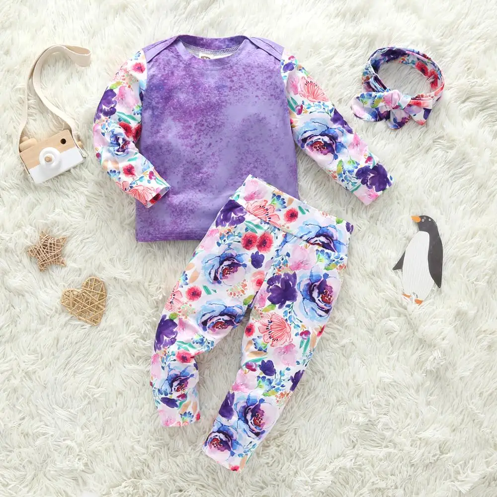 2019 г. Модная одежда для новорожденных мальчиков и девочек Футболка с цветочным