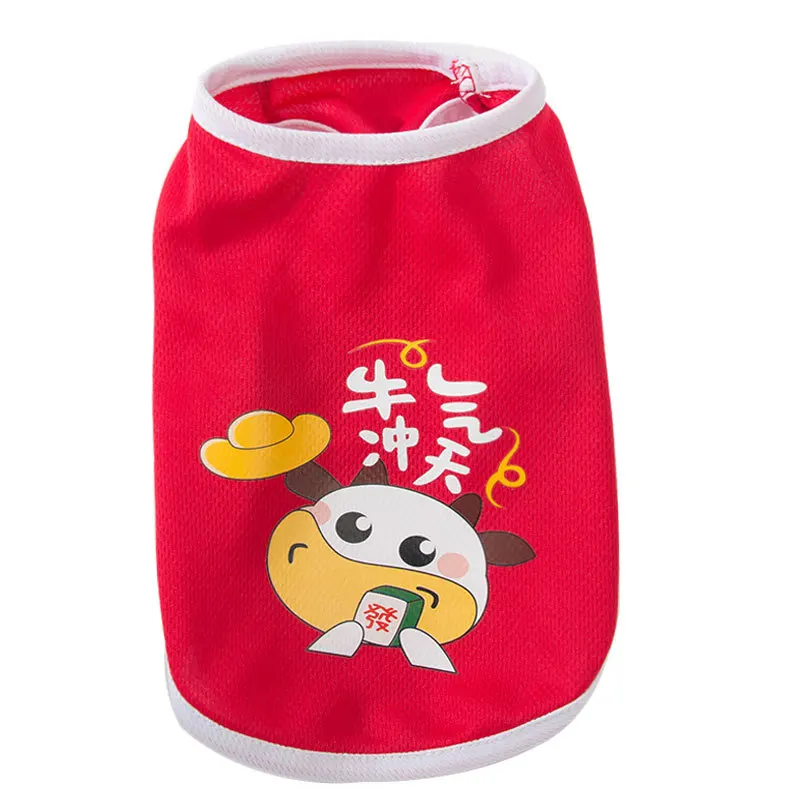 

Очень насыщенная рабочая одежда, сетчатая одежда, супер маленький костюм для собак, милый дышащий костюм чихуахуа с принтом, летние маски для мальчиков красного цвета