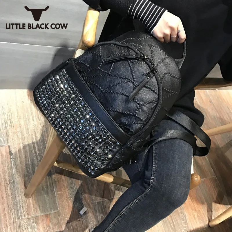 Вместительный рюкзак для девочек и студентов Женский ранец из искусственной