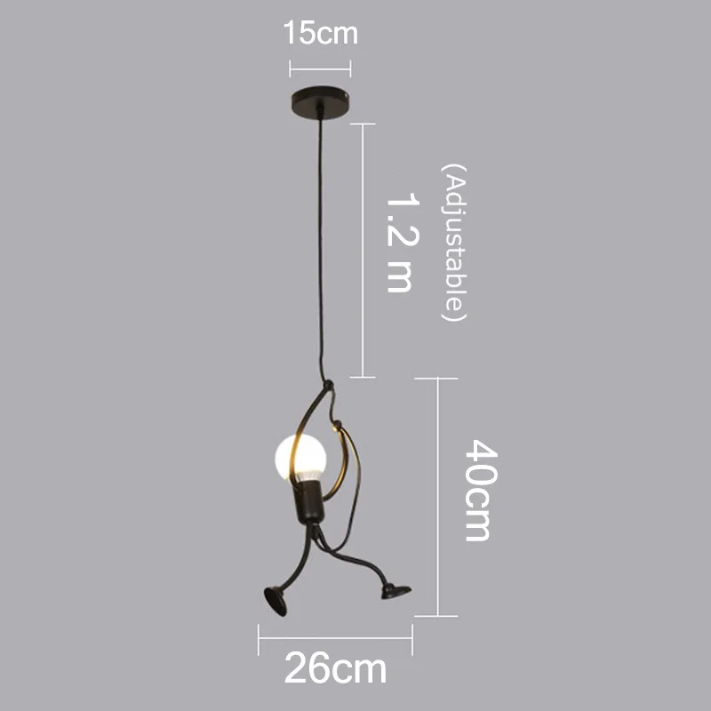 

Fashion E27 Single Head Ceiling Lamp Base Simple Doll Swing Chandelier Living Room Bedroom Vintage Retro Creative Light Fixture