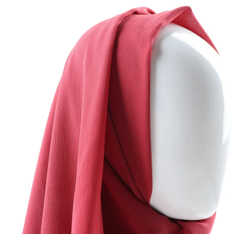 

Women Solid Plain Crepe Chiffon Hijab Scarf Wraps Soft Long Islam Shawls Muslim Crinkle Chiffon Scarves Hijabs