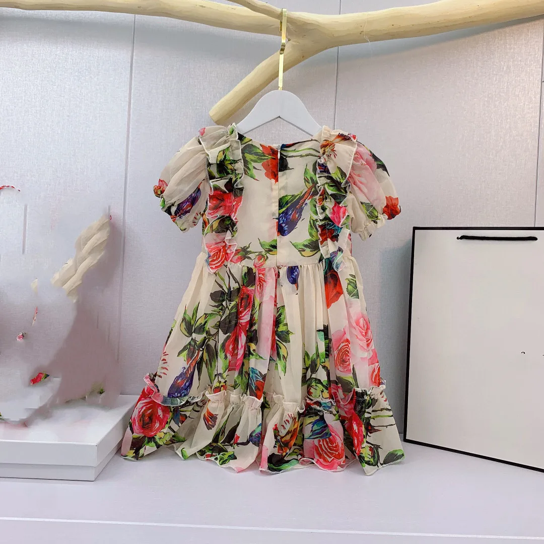 

2021 Summer new print duo high end brand girl's dress 4681214 years old Y