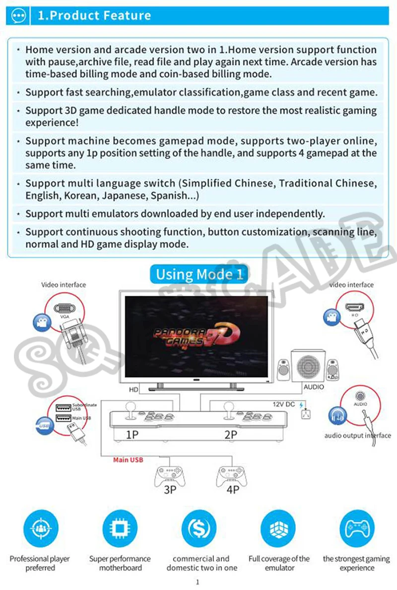 2323 в 1/2200 в 1 Pandora 100 x 3D коробка аркадная игра настольная поддержка CGA VGA HDMI для HD видеоигр консоль Pandora сокровище