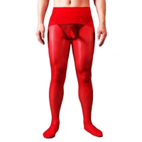 sexy men tights stocking super shiny glossy 360 seamless penile sheath stretch pantyhose slimming leggings male underwear