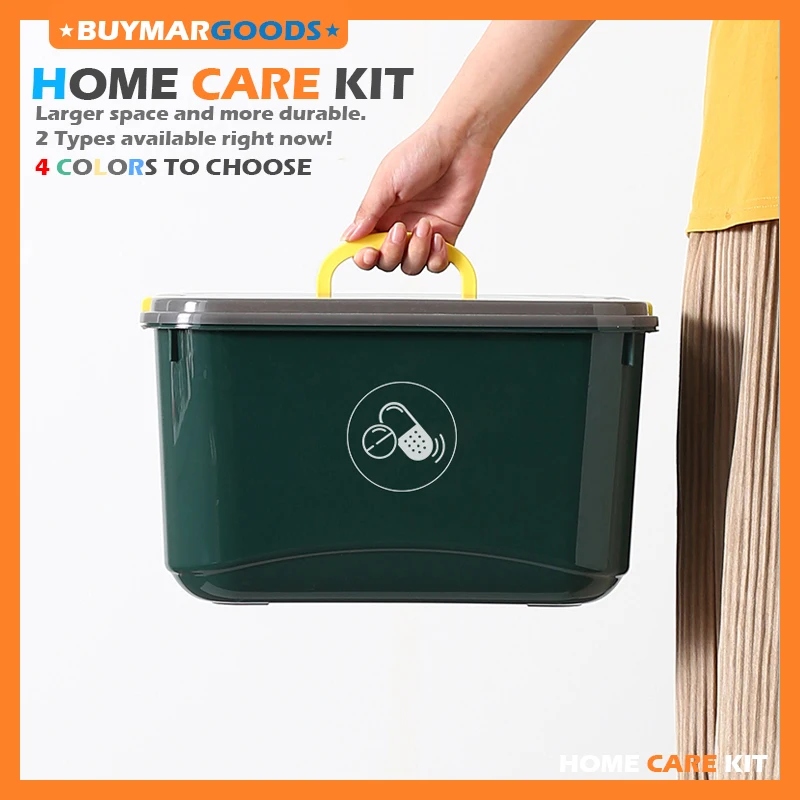 

Портативный контейнер для лекарств, набор для домашнего ухода, семейный контейнер большой емкости для первой аптечки