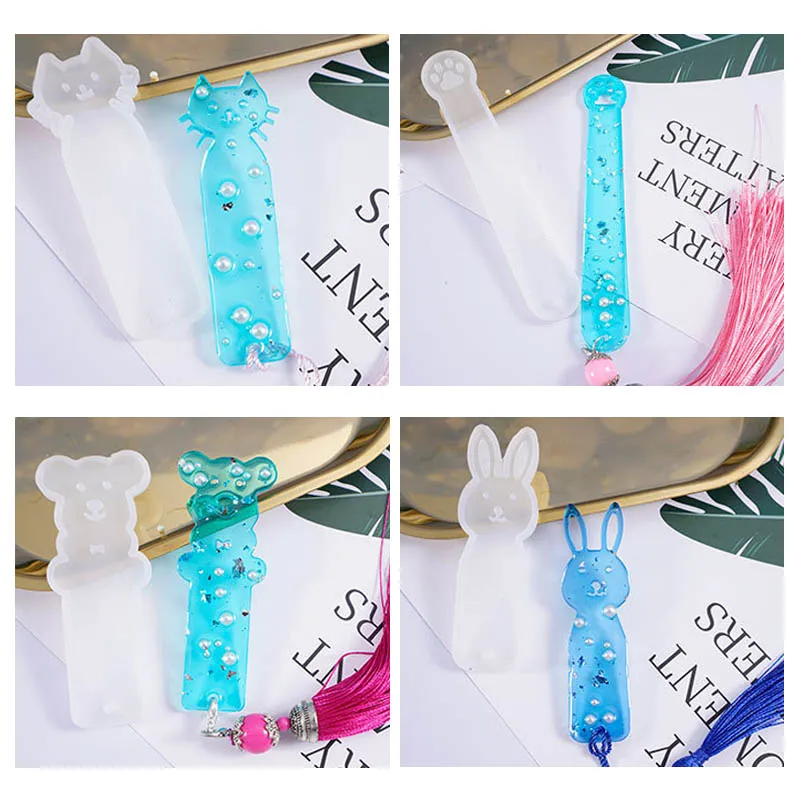 Силиконовая форма для закладок в виде милого кота и медведя сделай сам пресс