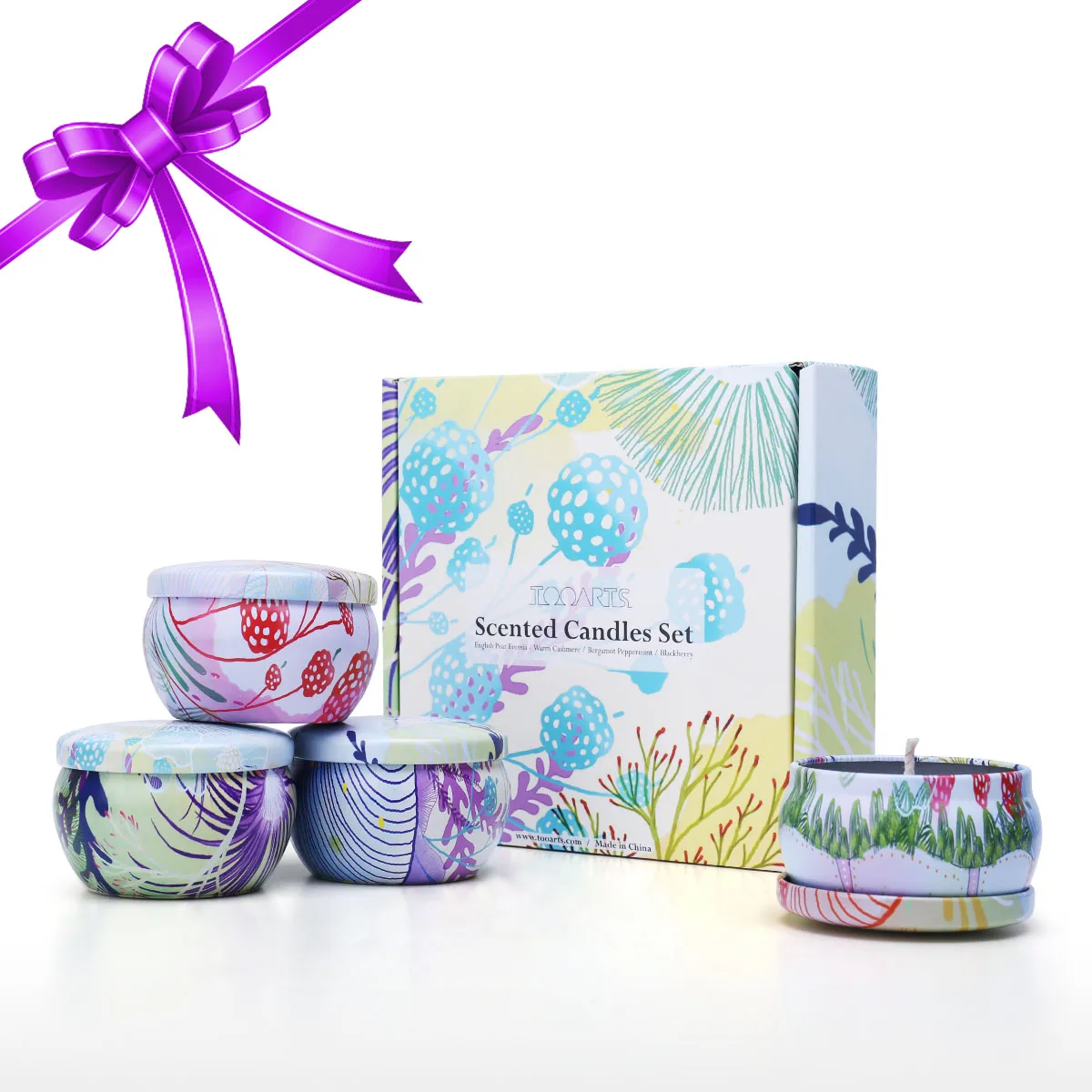 Tooarts Ароматические Свечи Натуральный Соевый Воск Изысканная Подарочная коробка