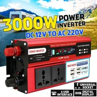 3000w dc 12v24v to ac 220240v power inverter modified sine wave lcd display solar inverter 4 usb car transformer convert
