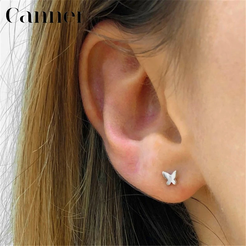 Женские серьги гвоздики с бабочками из стерлингового серебра 925 пробы ювелирные