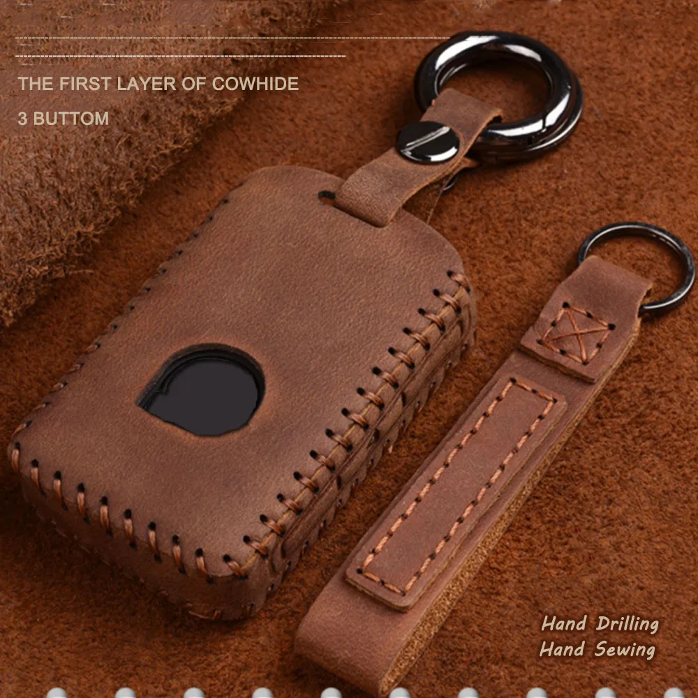 Кожаный чехол для автомобильного ключа Volvo XC40 XC60 XC70 XC90 S60 S80 S90 C30 V60 V70 V90 VX90 2015-2018