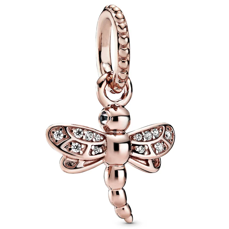 

Rose Gold Sparkling Mushrooms Stripes Queen Bee Acorn & Leaf Ladybird 925 Sterling Silver Beads Fit Europe Bracelet DIY Jewelry