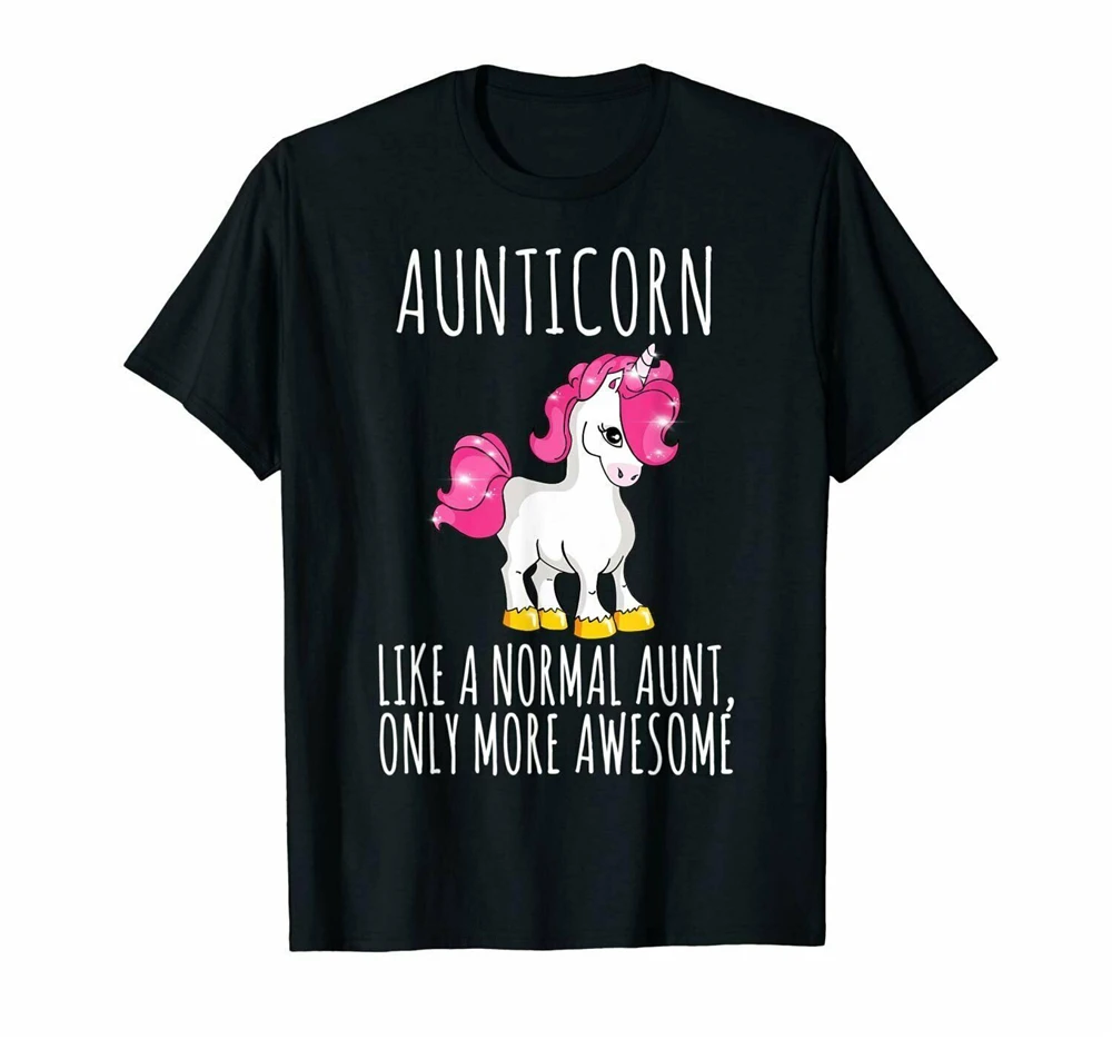 Aunticorn как тетя только удивительный Единорог Футболка подарок летний Стиль