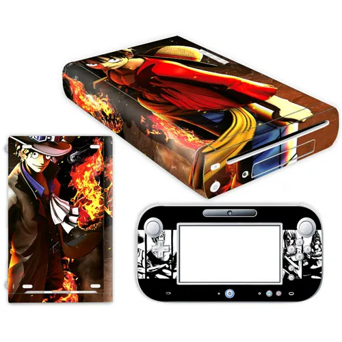 YS-WIIU-0084 Аниме one piece Luffy стикер кожи для nintendo wii u консоль крышка с пультами контроллер скины для геймпад для nintendo wii u наклейка - Цвет: YS-WIIU-0084