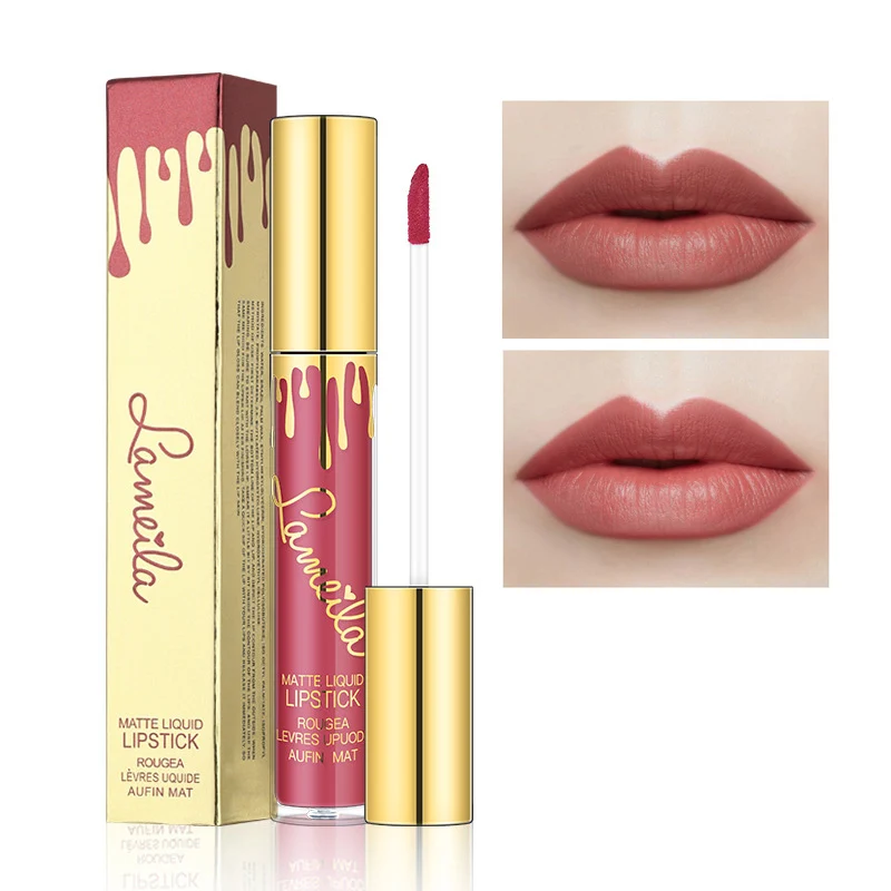 Жидкая помада 12 цветов матовый макияж водостойкая красная долговечный блеск