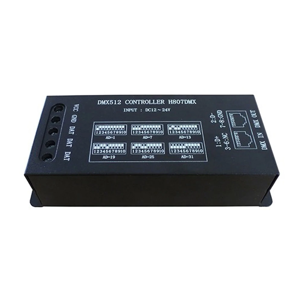 DMX Decorder DMX512 консоль Макс 1024 пикселей светодиодный контроллер для WS2812 WS2813 UCS1903 SK6812