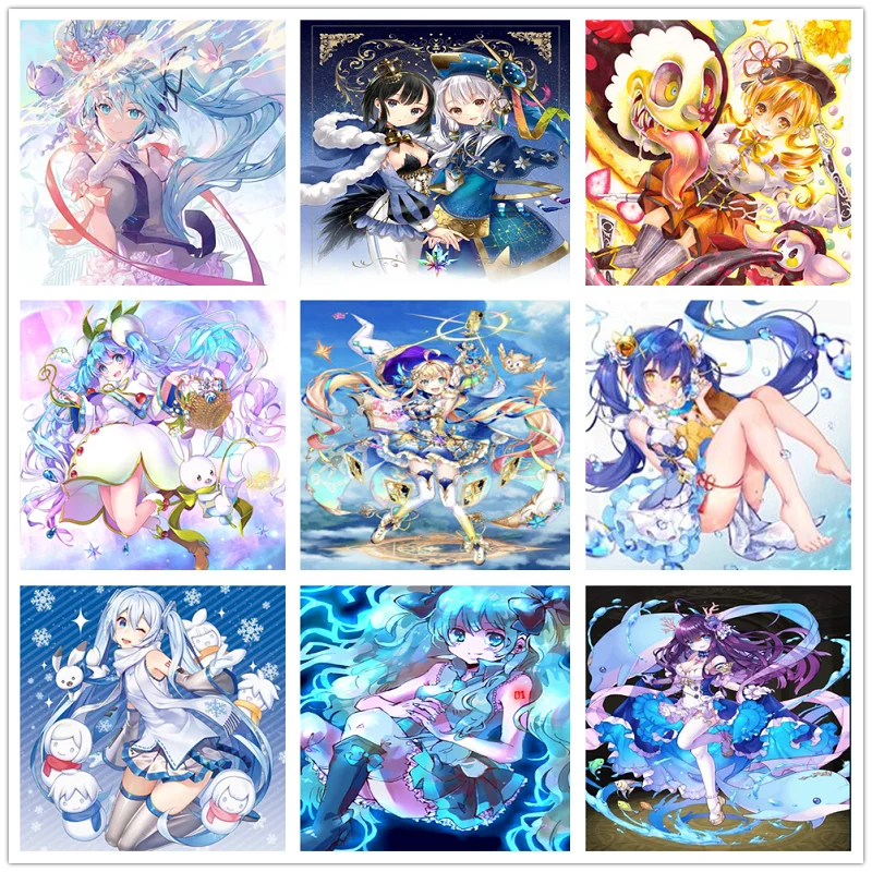 

Японское аниме девушка 5D алмазная вышивка наборы для вышивки крестиком Мозаика домашний декор алмазная живопись искусство