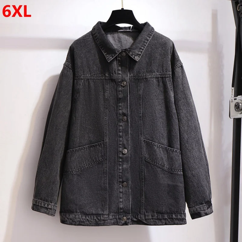 Куртка женская джинсовая свободная на пуговицах 6XL 5XL 4XL |