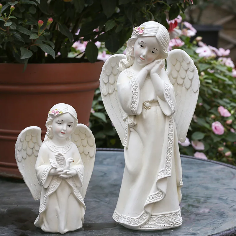 

Nordic Creative Resin Angel Girl Sculpture Ornaments Home Outdoor Courtyard Micro Landscape Crafts Fairy Miniature Garden Decor
