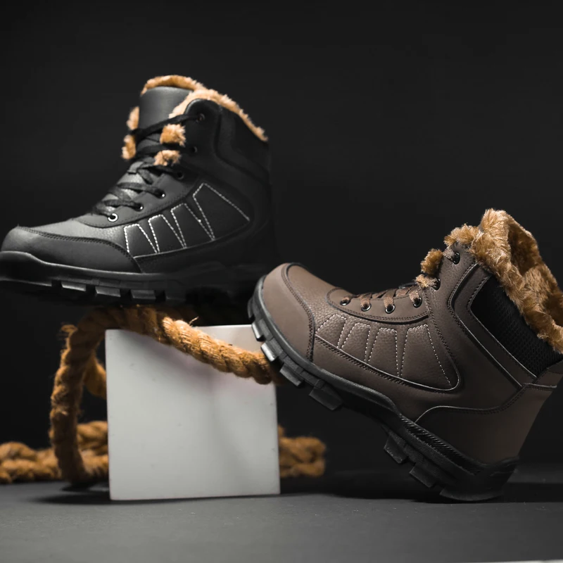 Размеры 39 47 зимние ботинки мужская теплая высококачественная повседневная