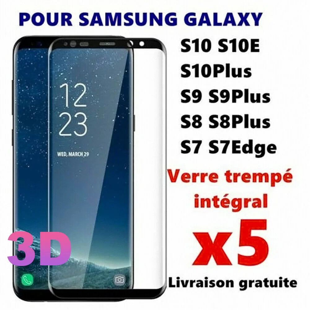 

Vitre Verre Trempe For Samsung S8 S9 Plus S20 S10 S7 Protection Ecran Intgral Total