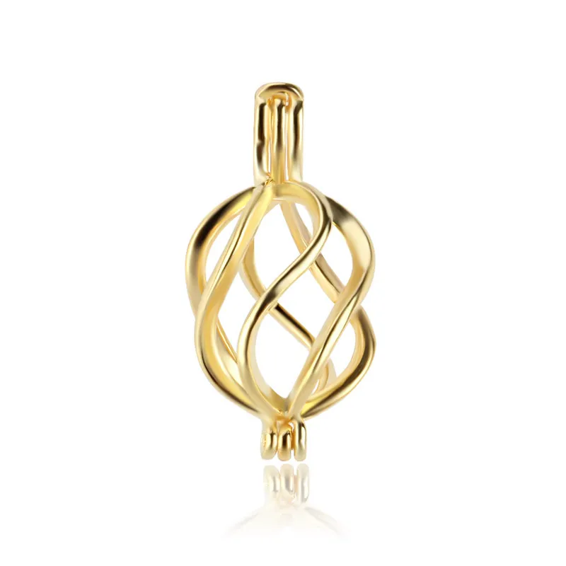 Gold CLUCI Серебро 925 кулон для ожерелья ювелирные изделия геометрические витые женские ожерелья кулон 925 Серебряный кулон с жемчугом медальон - Цвет камня: Gold