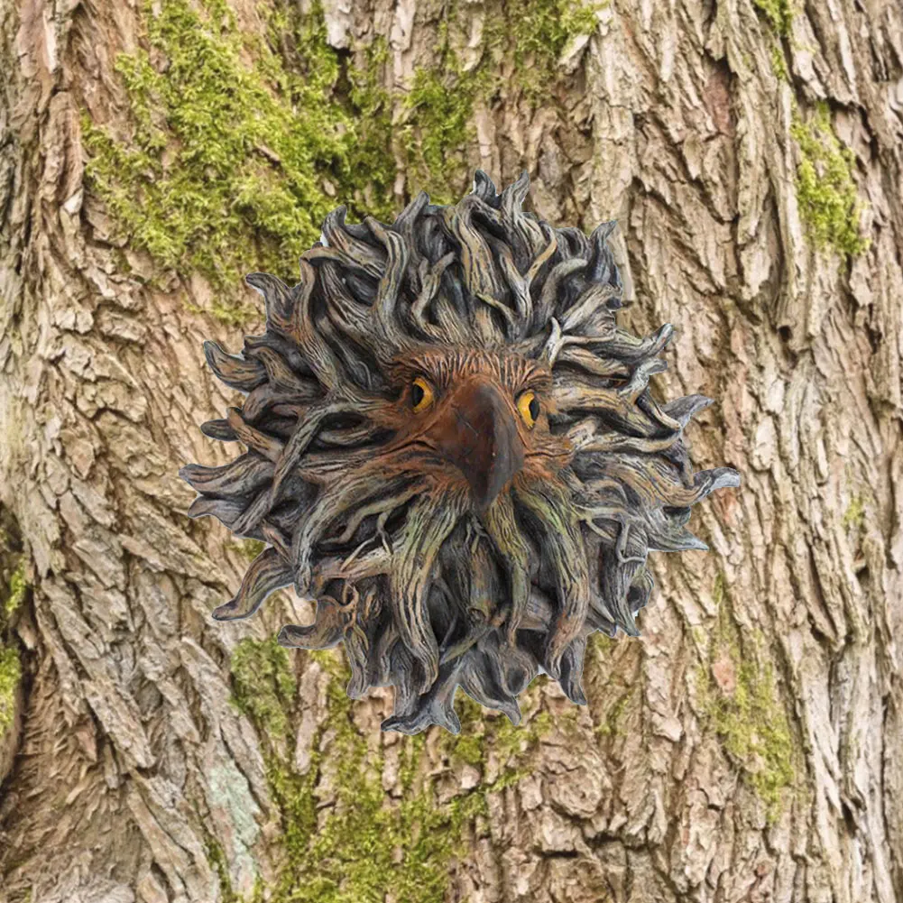 

Eagle Head Statue Resin Simulation Collectable Hawk Animal Statue Feng Shui Ornament Head Tree Wall Hanging Art Crafts Decor