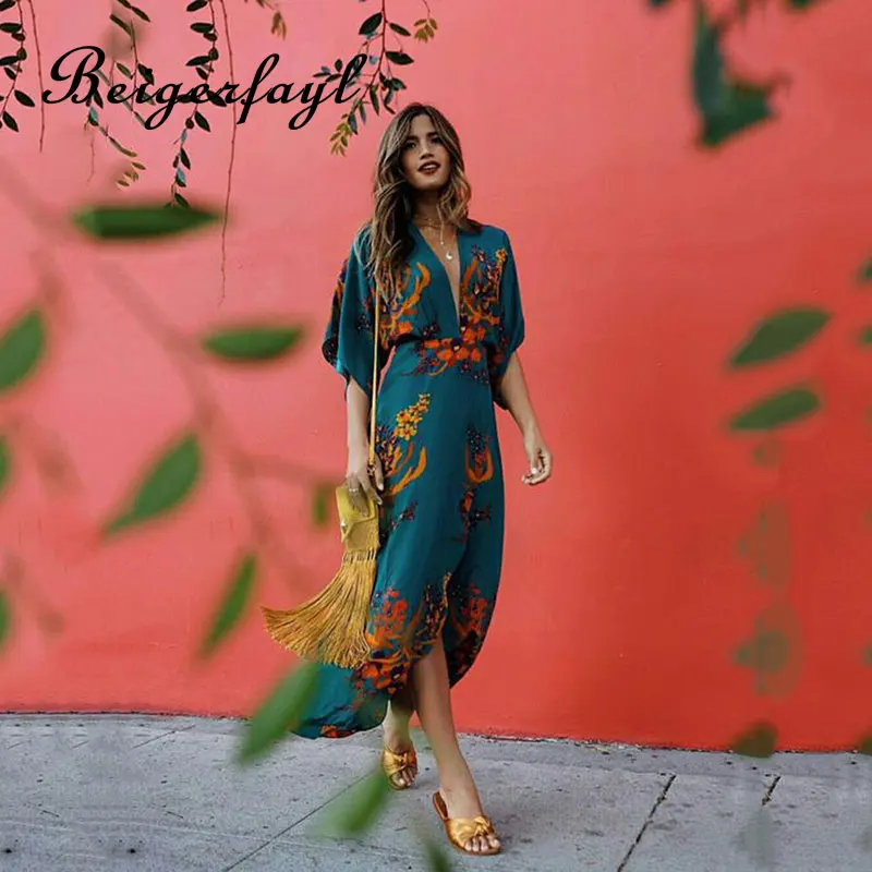 Beigerfayl платье с v-образным вырезом и цветочным принтом полиэстеровое