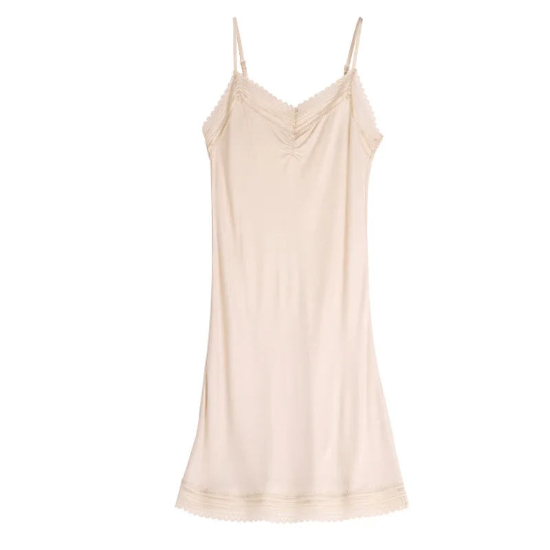 

Mulberry Silk Suspender Skirt Summer New Style Ladies Thin Bottoming Nightdress Sexy Lace Slim Silk Home Service