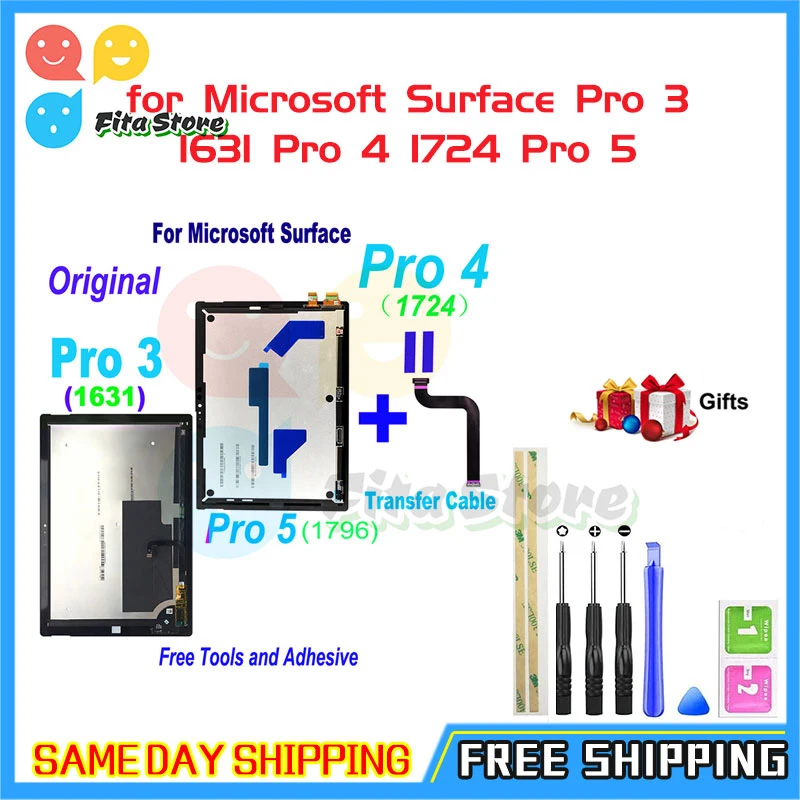 Оригинальный дисплей для Microsoft Surface Pro 3 1631 4 1724 5 1796 ЖК-дисплей кодирующий