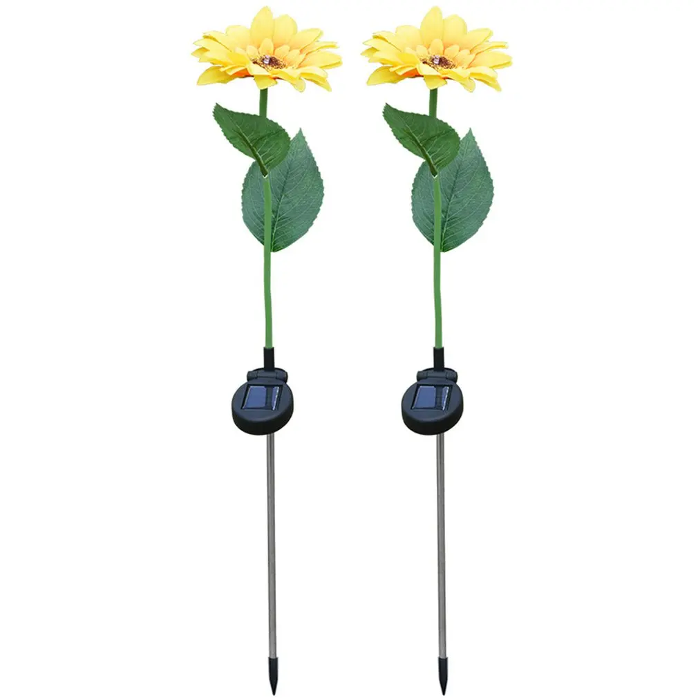 

Sunflower Solar Lights 2PCS Outdoor Garden Stake Art Flower Lamp Decorations For Yard Patio Lawn Backyard Walkway