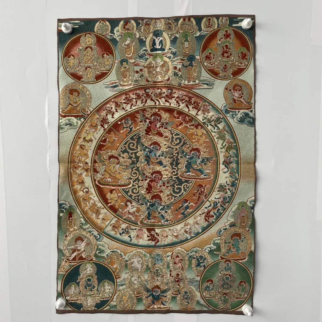 

Китайская шелковая вышивка Thangka Fengshui, живопись богатства, роспись ручной работы, домашнее украшение #4