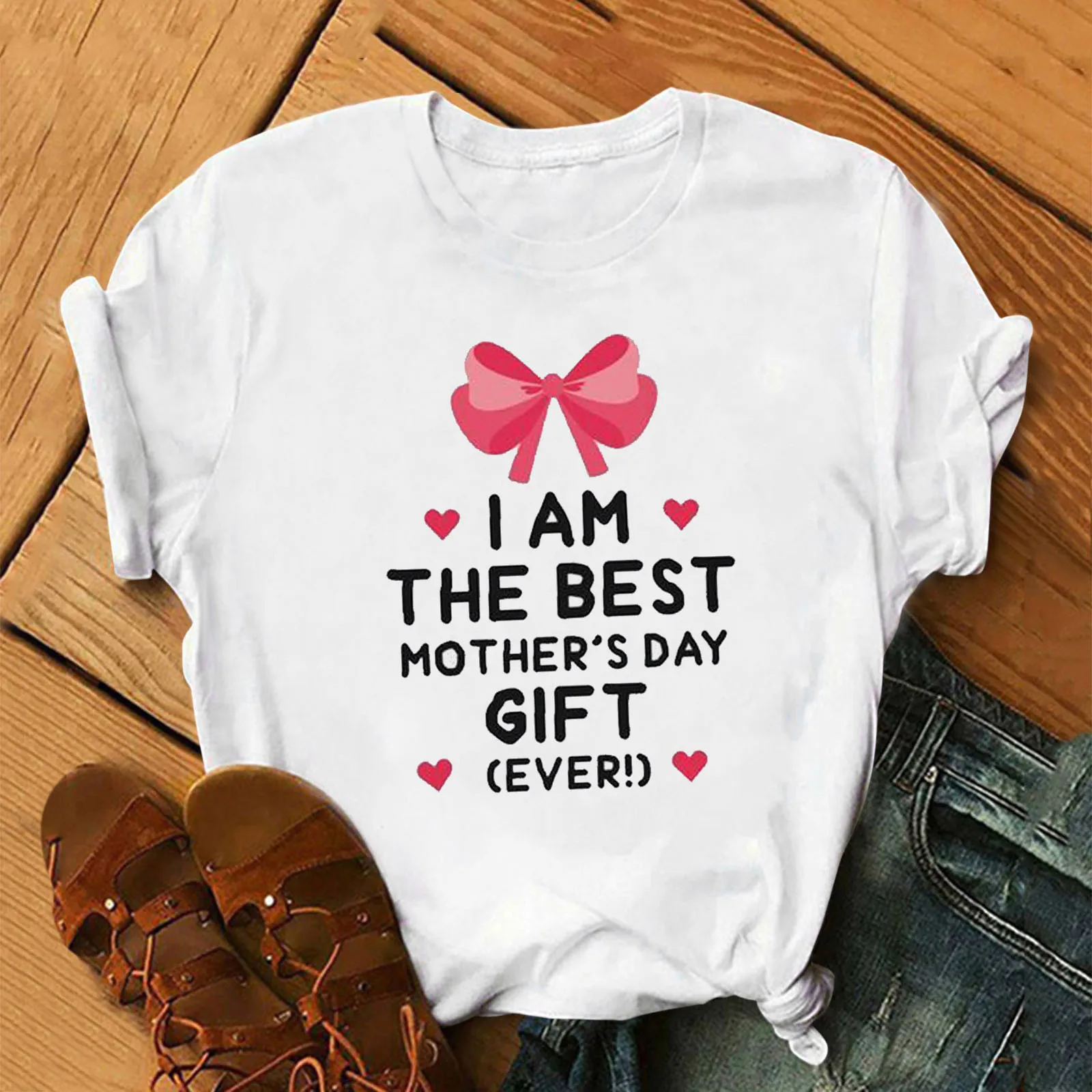 

Woman Tee Top Mother's Day Letter PrintFashionable Tops