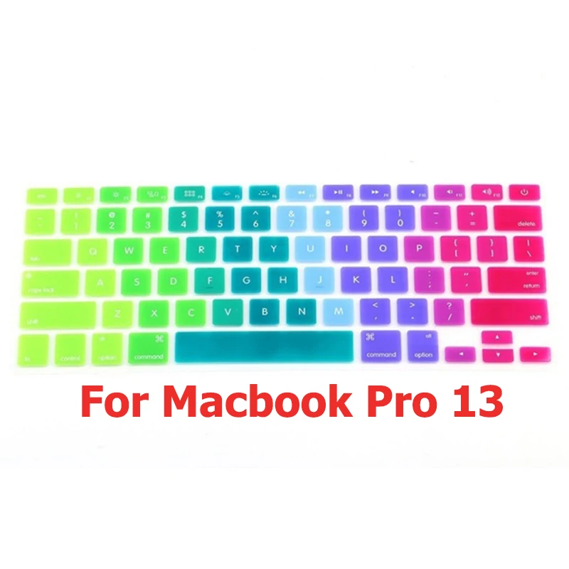 Cubre Teclado Крышка клавиатуры для Macbook Air 13 Pro 15 аксессуары английские буквы градиентные наклейки для клавиатуры Naklejki Na Klawiature - Цвет: Cubre Teclado