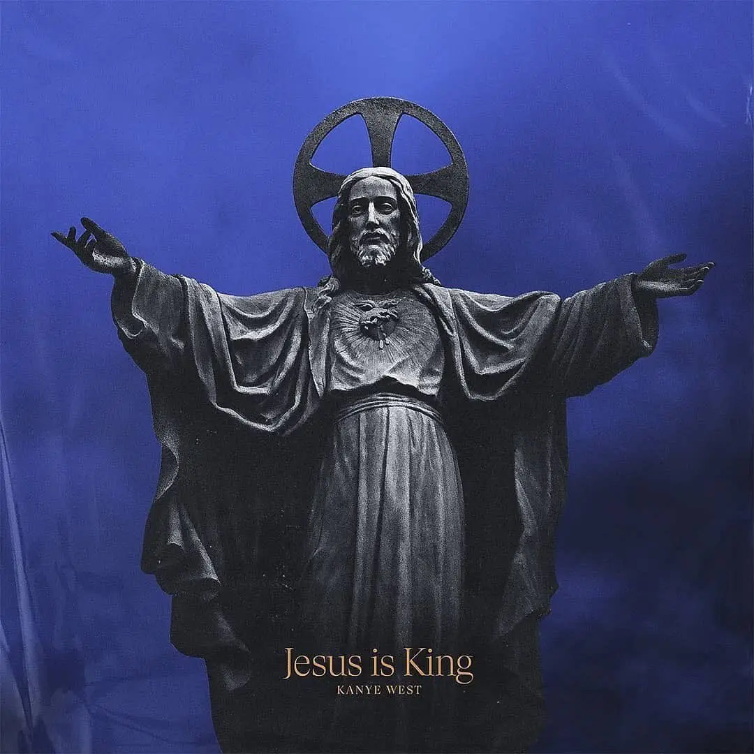 

Kanye West Kids See Ghosts Oversize Jesus is King T Shirt Tour Commemorative Printed Retro Loose Harajuku Crew Neck Short Sleeve