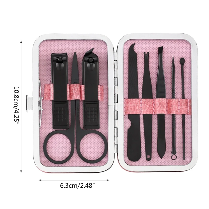 

8pcs Stainless Steel Nail Clippers Set Professional Scissors Suit With Box Trimmer Grooming Manicure Cutter Kits For Nail F1FF