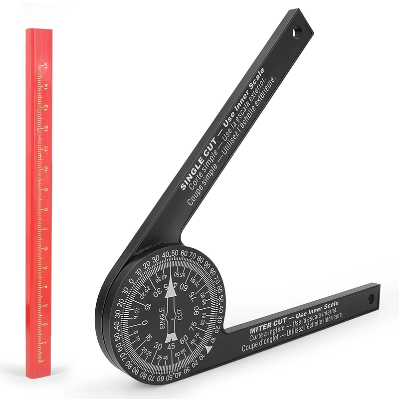 

NEW-Outside Miter Angle Finder For Carpenters Featuring Precision Engraved Scales Miter Saw Protractor