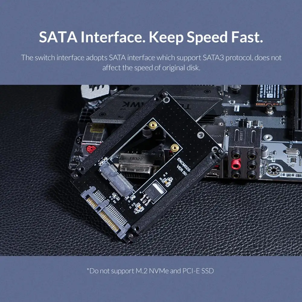 Адаптер ORICO с mSATA на 2 5 &quotSATA 22PIN адаптер SSD поддерживаемая высота SATA3 для 25X30 |