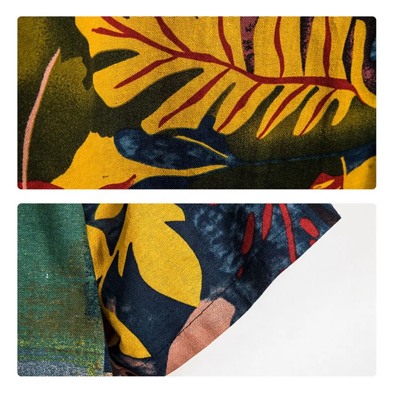 

Street Print Shirt Summer 2021 New Men's Hawaiian Beach Shirt Fashion Short Sleeve Floral Loose Casual Shirts For Men Plus Size