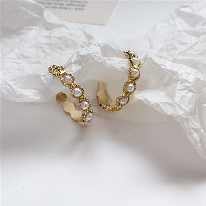 

Earrings For Women Oorbellen Hangers Statement Chain Pendientes Largos Pearl Round Tassel trendy geometric Euro-American crystal