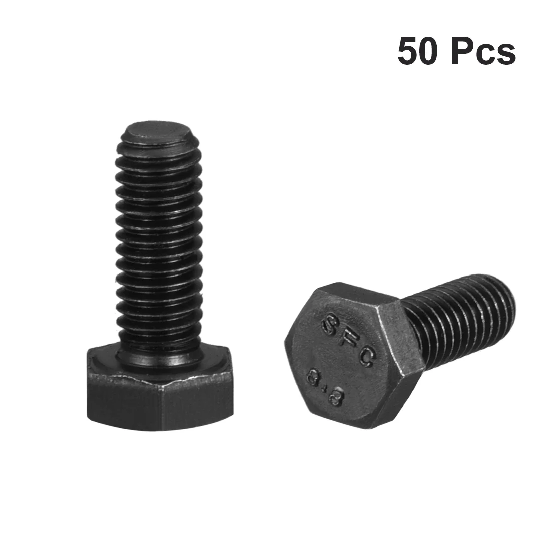 

uxcell M6x16mm Hex Head Screw Bolts Fastener Grade 8.8 Carbon Steel Black 50pcs