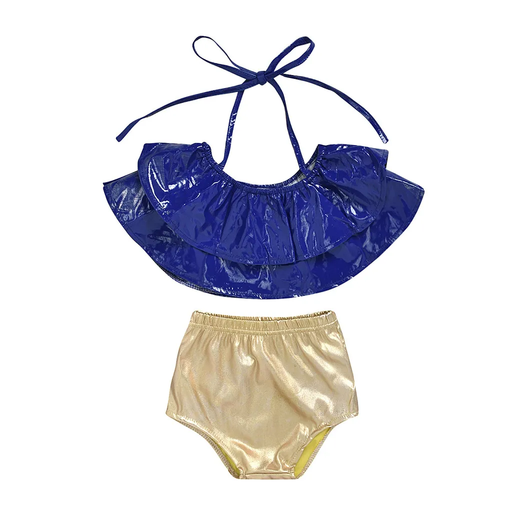 Летняя одежда для купания маленьких девочек бандажный купальник-бикини с
