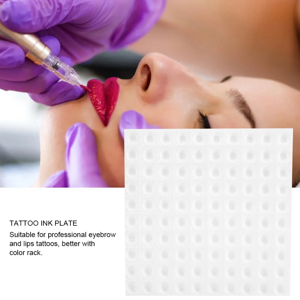 

20Pcs Disposable Food Grade Plastic Tattoo Ink Plate Microblading Eyebrow Lip Tattoos Ink Color Tray Tattoo Accesories