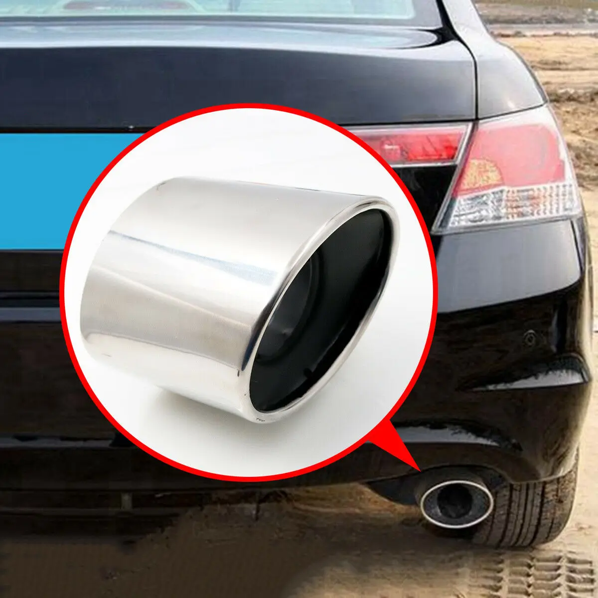 Stainless Steel Rear Exhaust End Pipe Muffler Cover Fit For Honda Accord 2008-2012 Car Tail Silencer Accessories