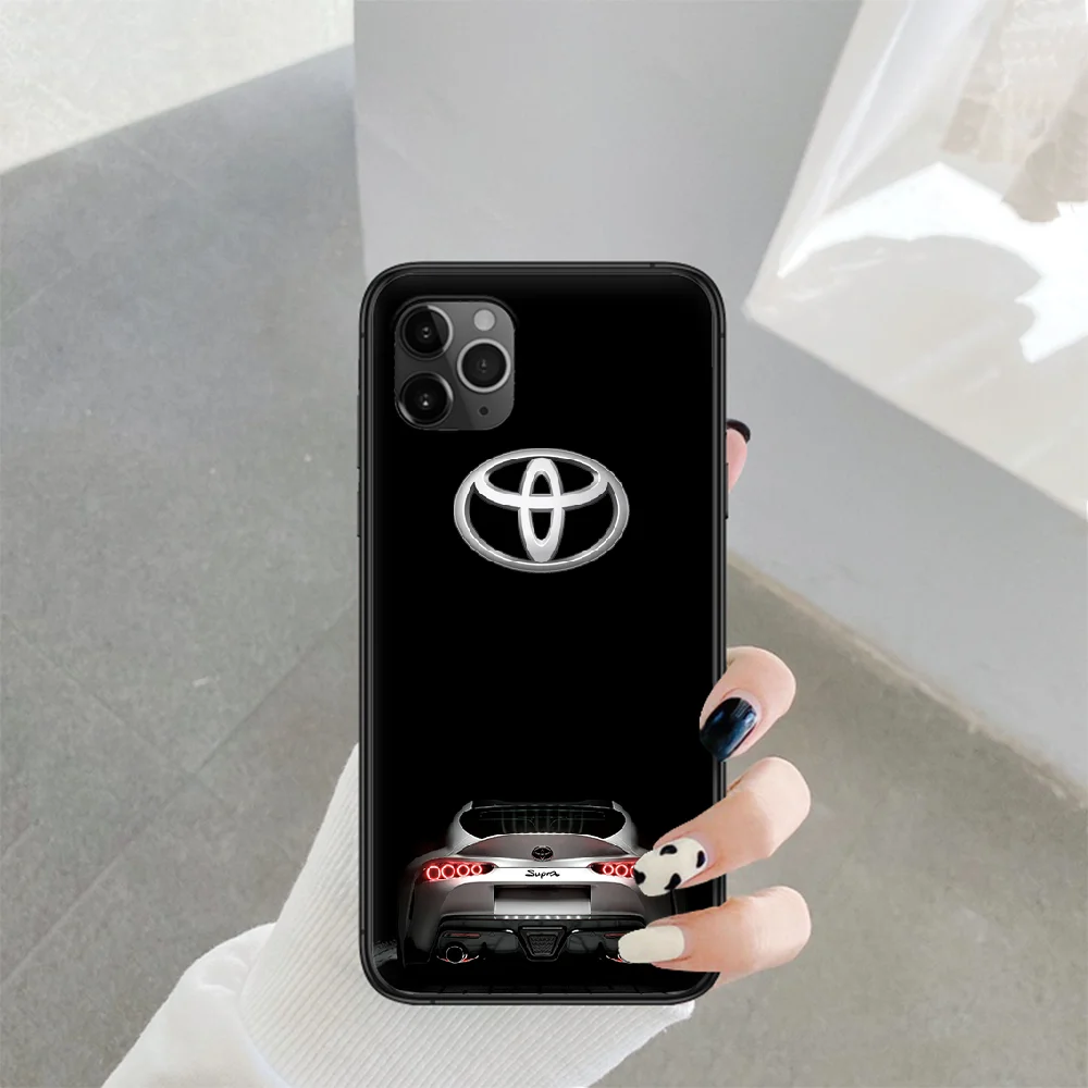 

Toyotas car Phone Case For Iphone 4 4s 5 5S SE 5C 6 6S 7 8 Plus X XS XR 11 12 Mini Pro Max 2020 black Bumper Soft Etui Luxury