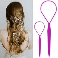 4pcset styling tool plastic loop styling tool hair braid maker ponytail loop styling tool