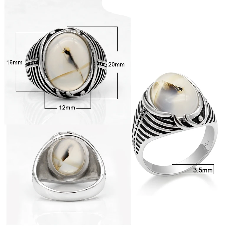 Мужское и женское кольцо из серебра 925 пробы с натуральным камнем|Кольца| |