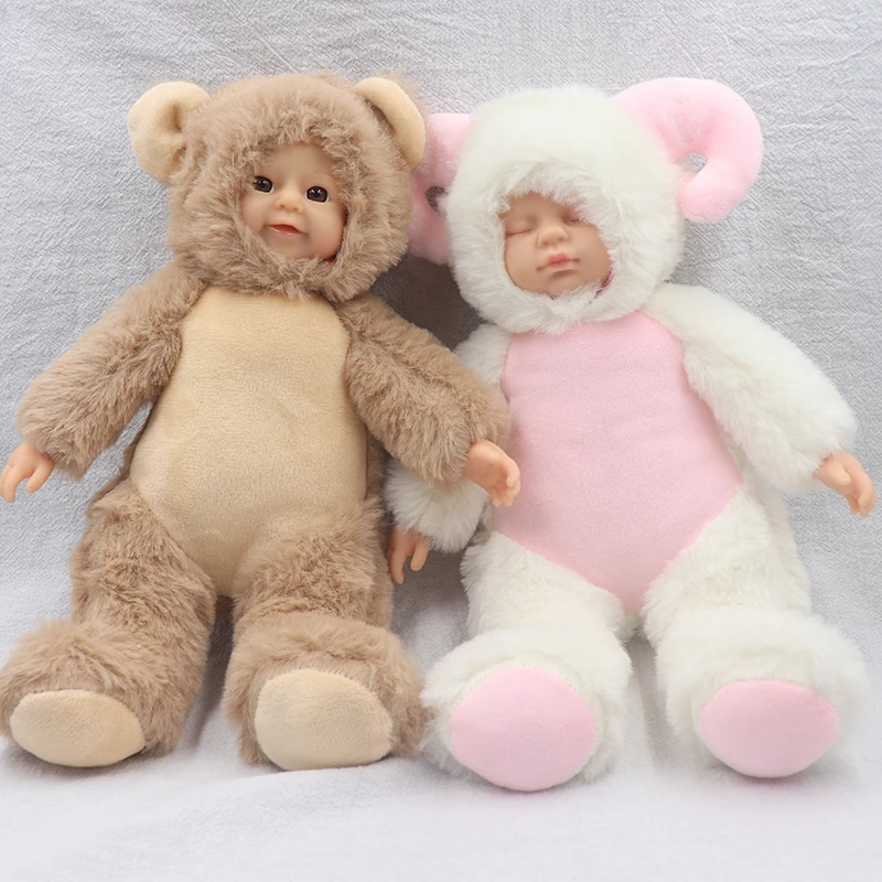 

Simulation Baby Doll 10 inch Stuffed Toys For Kids Girls Boys 26 cm Plush Doll Baby Sleeping Rabbit Cute Animal Bear Dog Sheep