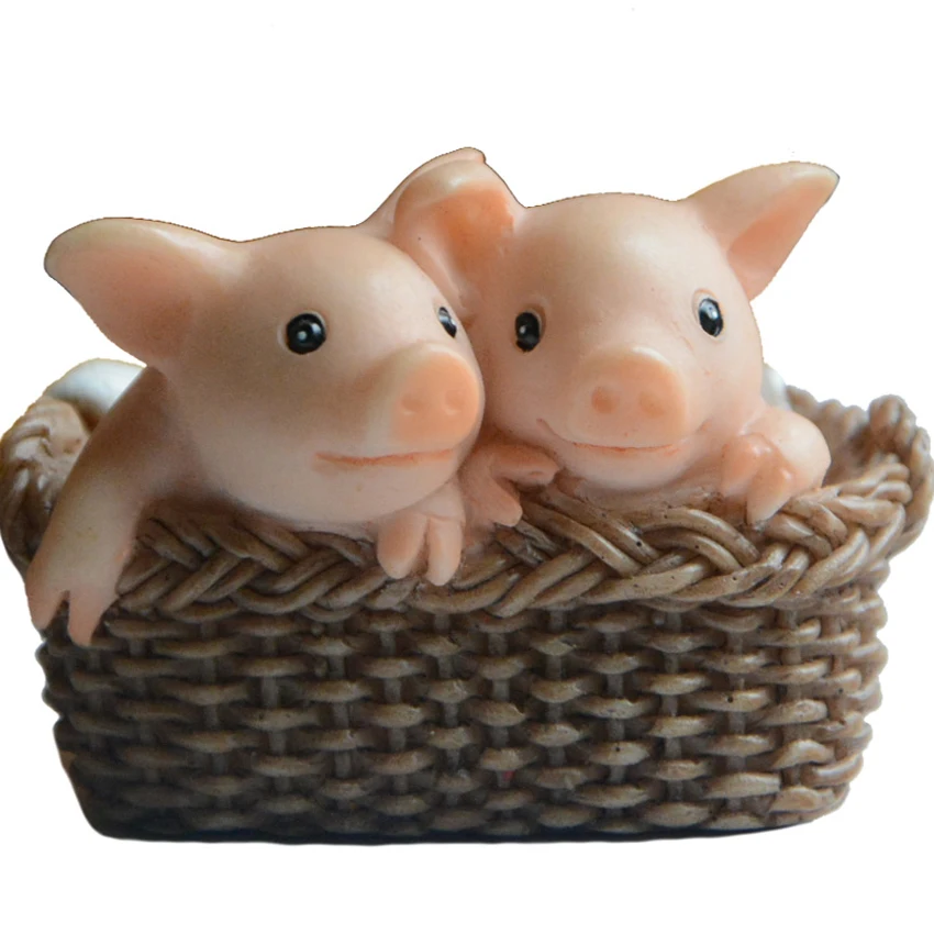 

Casual Collection Cute Resin Pig Figurines Fairy Garden Miniature Animal Statues Desktop Crafts Home Decorations Creative Gifts