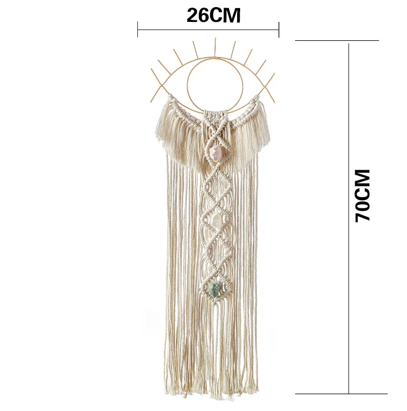 

Macrame Tapestry Wall Hanging Boho Decoration Home Room Decor Moroccan Style Creative Eye Pattern Hand-Woven Pendant Tapestry